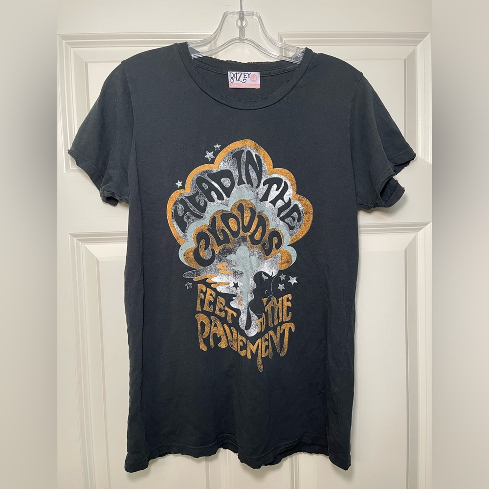 Dazey LA Vintage Inspired Graphic Tee Black Retro 70s Made in USA